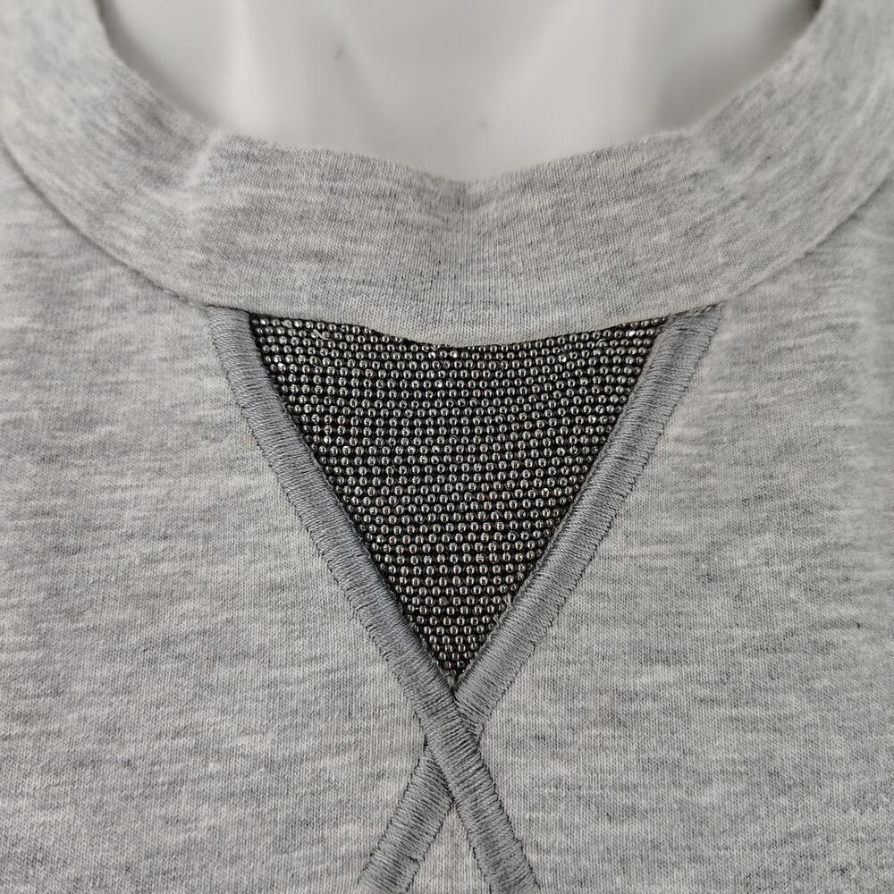 Brunello Cucinelli Bead-embellished French Cotton-blend Terry Mini Dress Gray S - Picture 9 of 14